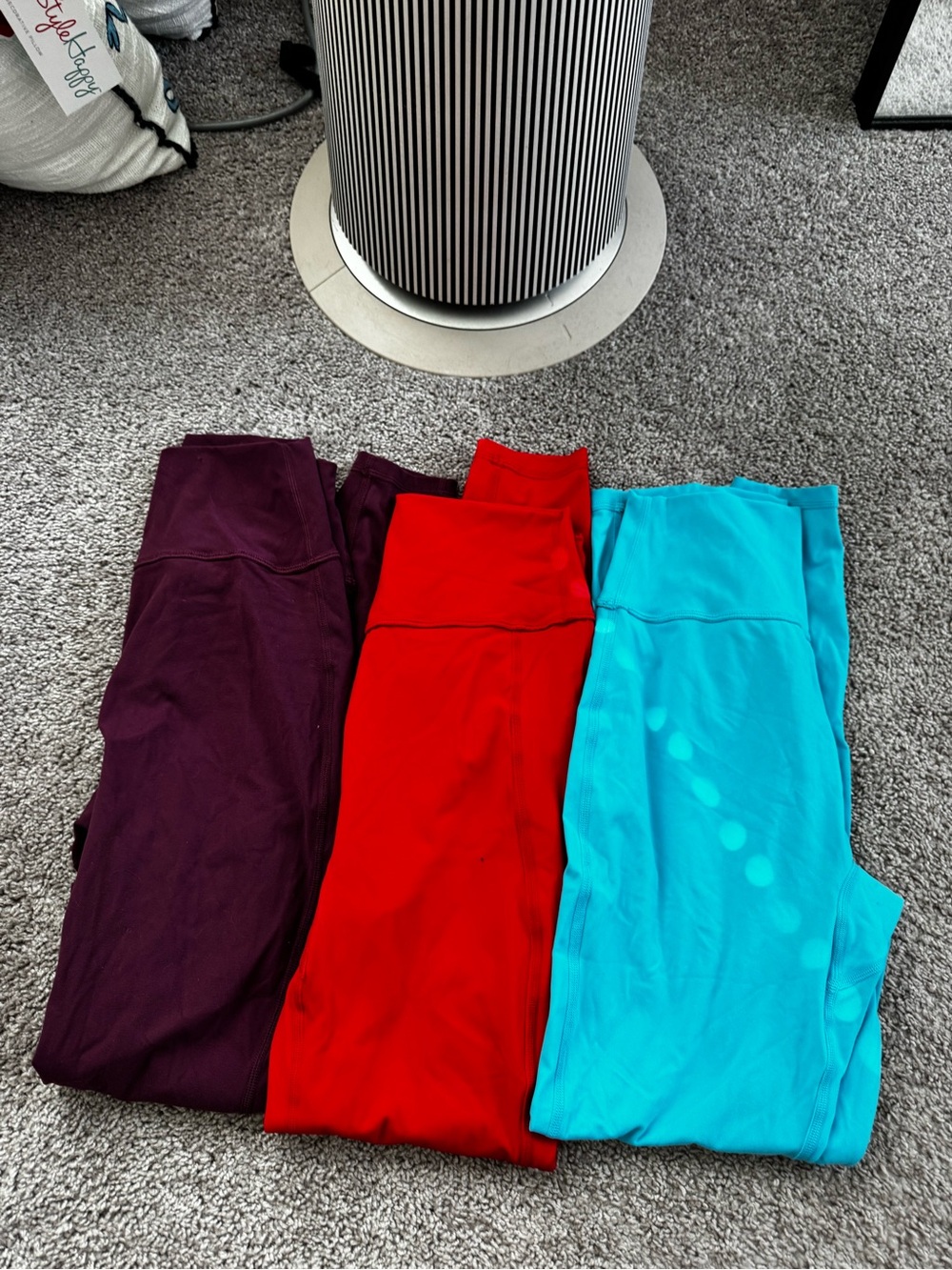 BuffBunny Leggings Trio in Burgundy, Red, and Teal - Picture 2 of 5